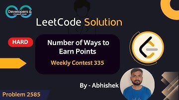 2585. Number of Ways to Earn Points | Weekly Contest 335 | LeetCode | DCC NIT-A