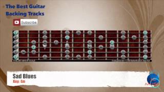 🎸 Sad Blues in Em Guitar Backing Track with scale chart Resimi