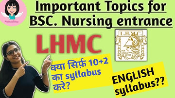 #lhmc #nta  Must watch !!! Important topics for clearing Bsc nursing entrance . LHMC admission