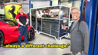 ferrari technician shares his day to day (toolbox tour)