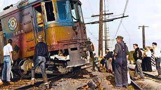 Rare Scenes of Train Crashes in Vintage America (USA) - Colorized