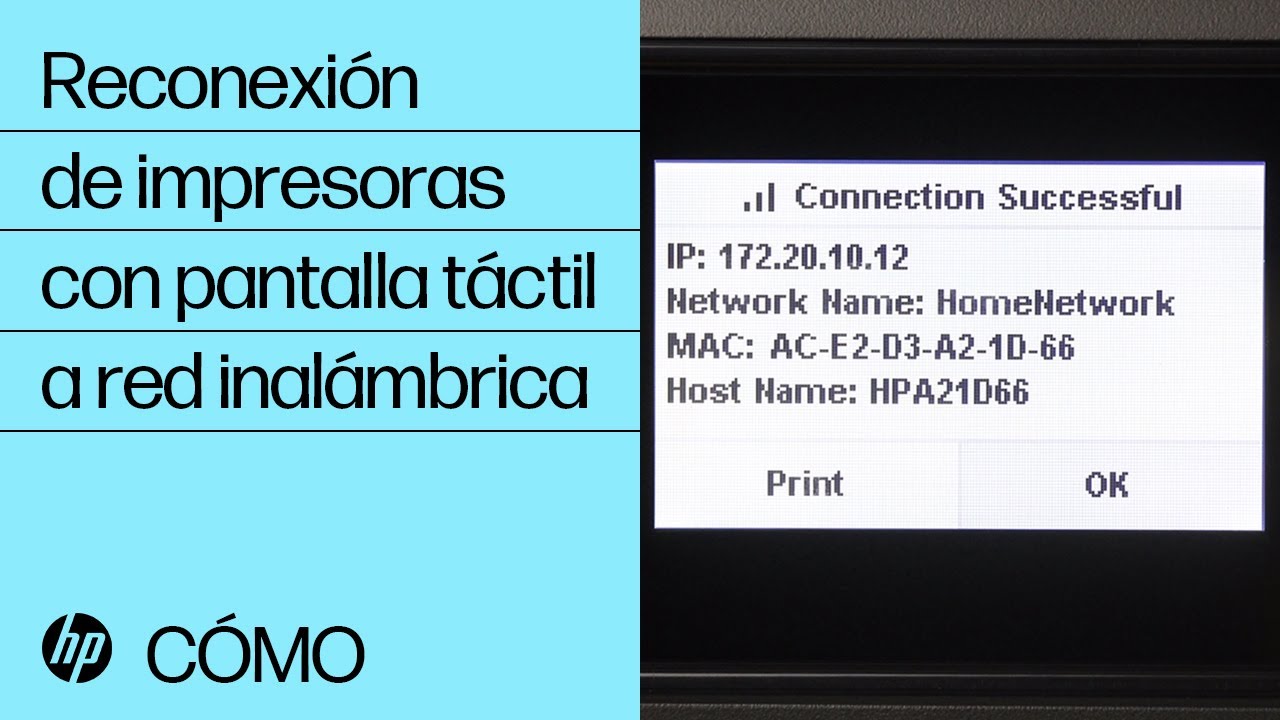 Reconexión de impresoras con pantalla táctil a la red inalámbrica