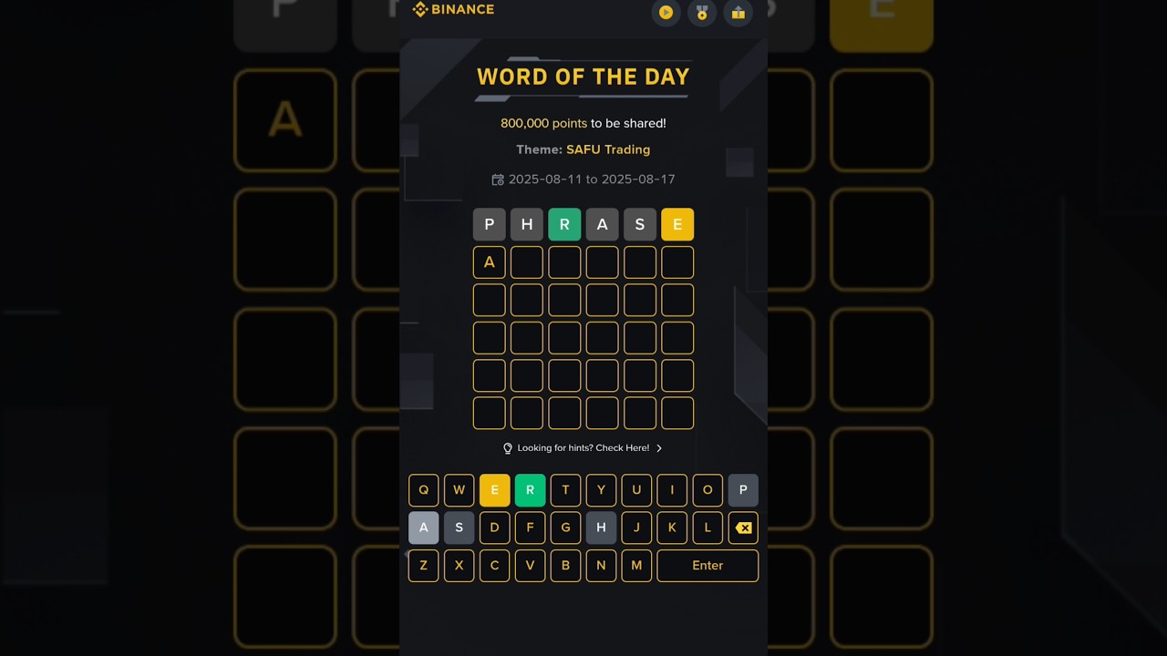 Binance Word of the Day Answer Today 13 August 2025 | 6 Letter Binance Word of the Day Answer