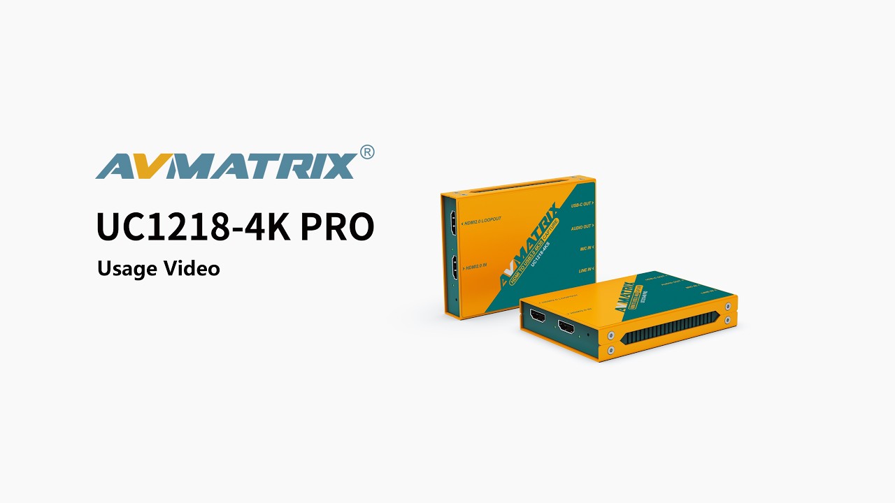 AVMATRIX UC1218-4KPRO Capture card Tutorial Video - YouTube