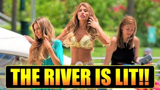 DAMN, MODELS TAKE OVER THE RIVER!! MIAMI RIVER | MIAMI BOATS