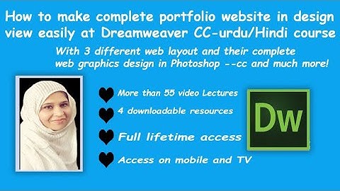 Learn complete website on Dreamweaver cc in Urdu  / Hindi-Instructor Bushra Azeem