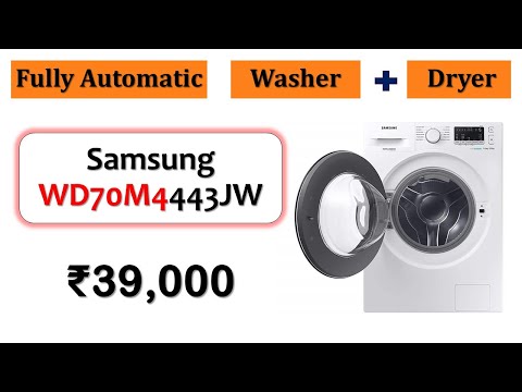 1400-RPM | 7-Kg Washer + 5-Kg Dryer | Fully-Automatic Washing Machine | #Samsung WD70M4443JW
