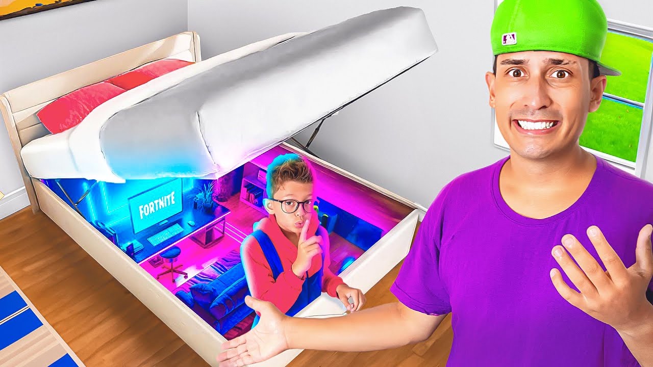 Construimos um Quarto Secreto Gamer Escondido Dentro da Cama