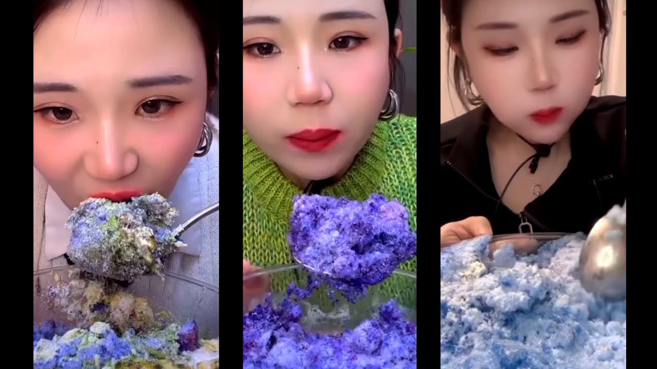 ASMR ICE | Only YY ice Eating || Mix blue ice 🩵🩵🩵 - YouTube