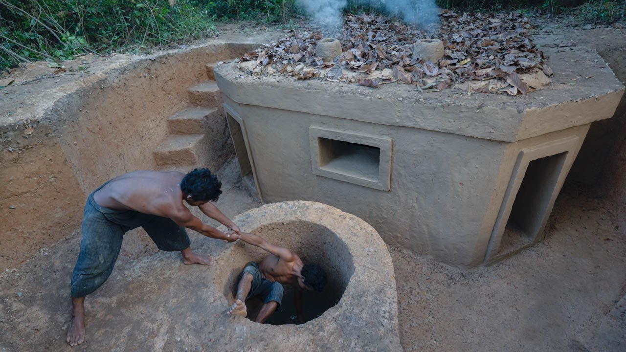 Incredible! Building Underground Temple Villa and Water Well in the Jungle