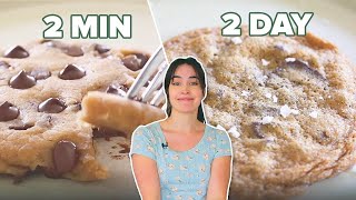 2 Min Vs. 2 Day Vegan Chocolate Chip Cookies