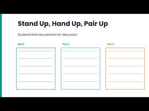 Stand Up, Hand Up, Pair Up