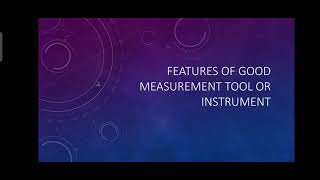 features of good measurement scales