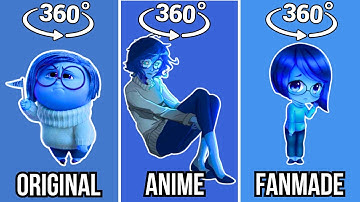 Inside Out 2 Sadness ORIGINAL vs ANIME vs FANMADE in 360 VR Finding Challenge