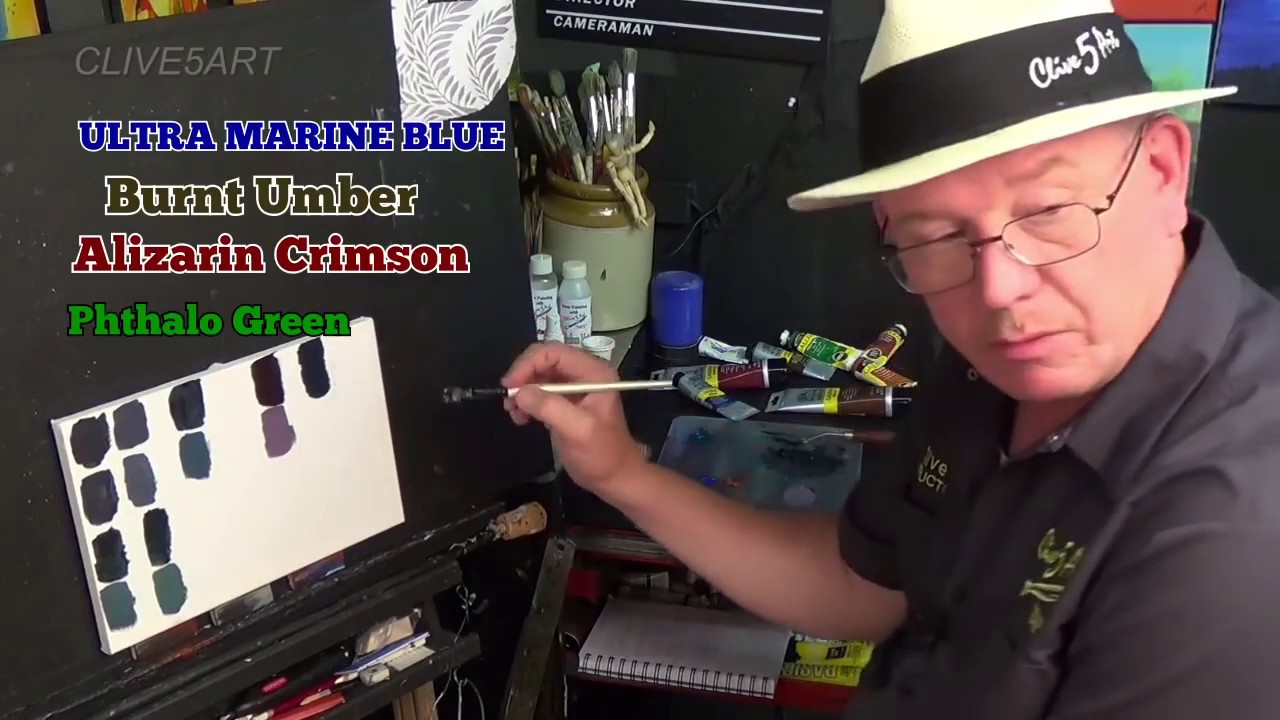 How To Mix Black Acrylic painting for beginners,clive5art YouTube