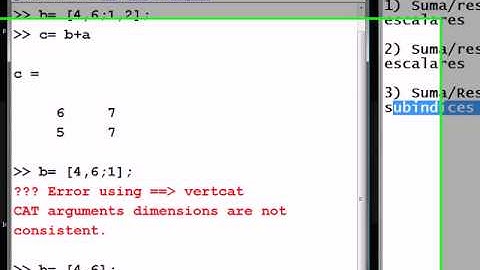 5 minutos de Matlab: suma de vectores y matrices (0005)