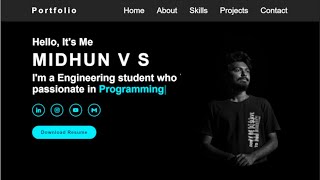 Portfolio Website | Code & Output | HTML | CSS | JS | Github