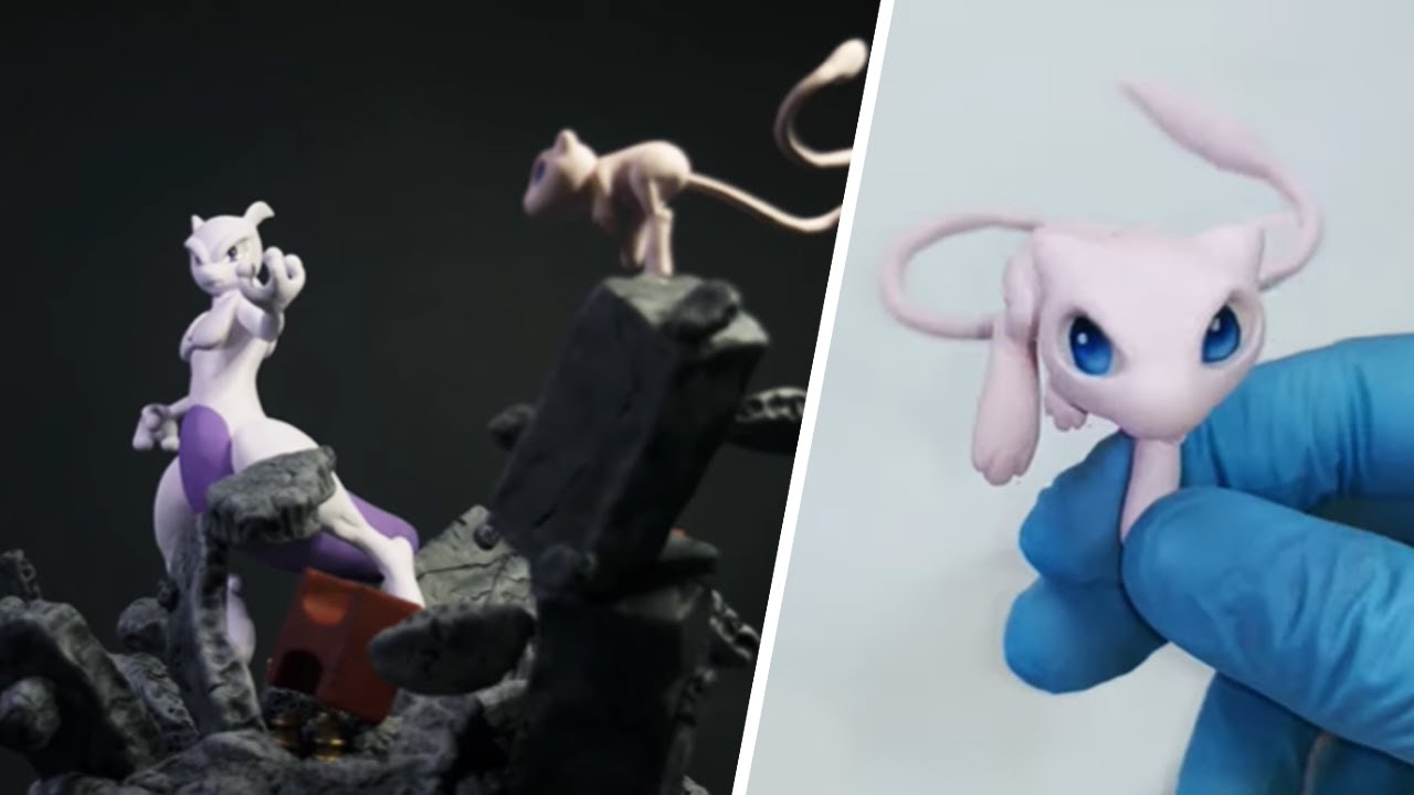 Sculpting MEWTWO VS MEW | Diorama | POKEMON Clay Art