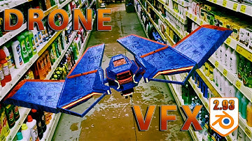 Patrol DRONE inside local store VFX | Blender 2.93 | #blender #VFX #b3d
