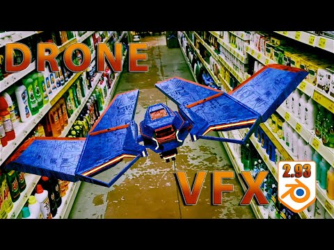 Patrol DRONE inside local store VFX | Blender 2.93 | #blender #VFX #b3d