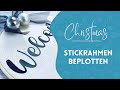 Weihnachtsgeschenkidee 14: Türschild aus einem Stickrahmen basteln