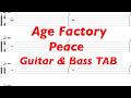 Age Factory - Peace【ギター&amp;ベースTAB譜】【練習用】【tab譜】