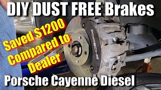 DIY Porsche Cayenne DUST FREE Front Brake Replacement (SAVE $1200) 958.2 Diesel (2015-2018)