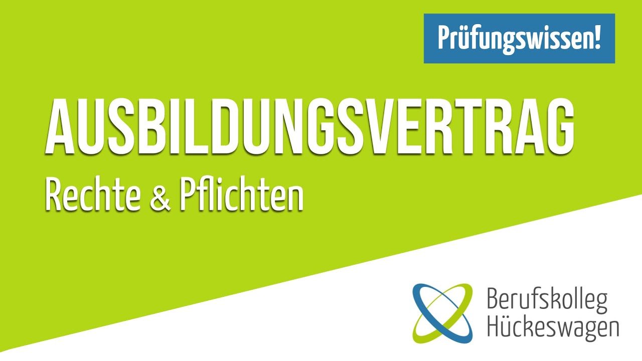 Rechte Und Pflichten Aus Dem Ausbildungsvertrag www.youtube.com