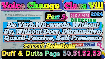Class 8 Voice Change || Duff and Dutt Grammar Question Bunch @ChandiSirTutorTime