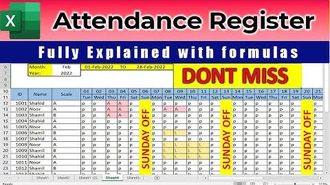How to Make Attendance Sheet in Excel with Formula | Employee Attendance Register Step by Step