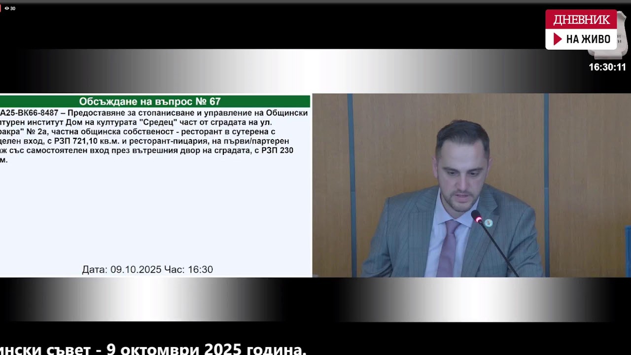 Заседанието на Столичния общински съвет