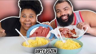 THE DIRTY DOZEN CHALLENGE BY @Bloveslife & @PRGANG14| 12 EGGS & 12 PIECES OF BACON IN 12 MINS