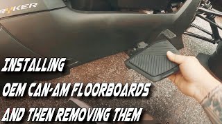 OEM Can Am Ryker Floorboards installation and removal