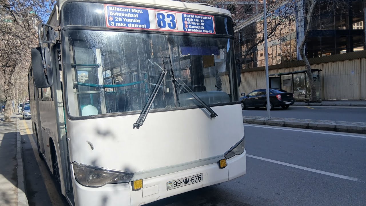 Bakı | 83 ilə Təbriz Küçəsi - Məmməd Səid Ordubadi Küçəsi Arası Avtobusla Səyahət