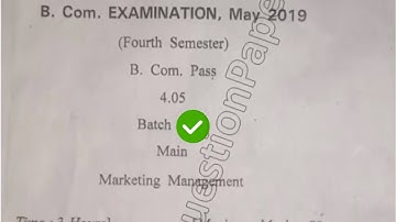 2019 CBLU BCom Pass 4th Sem Marketing Management Question Paper