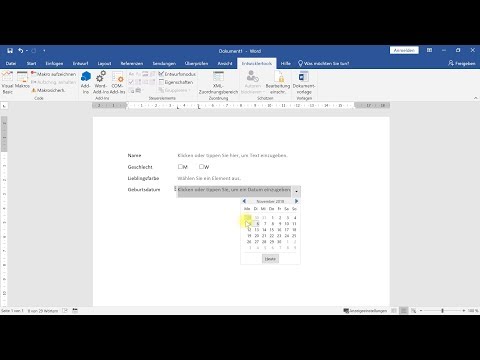 Video: Wie erstellen Sie ein automatisiertes Formular mit Feldern in Word 2010?