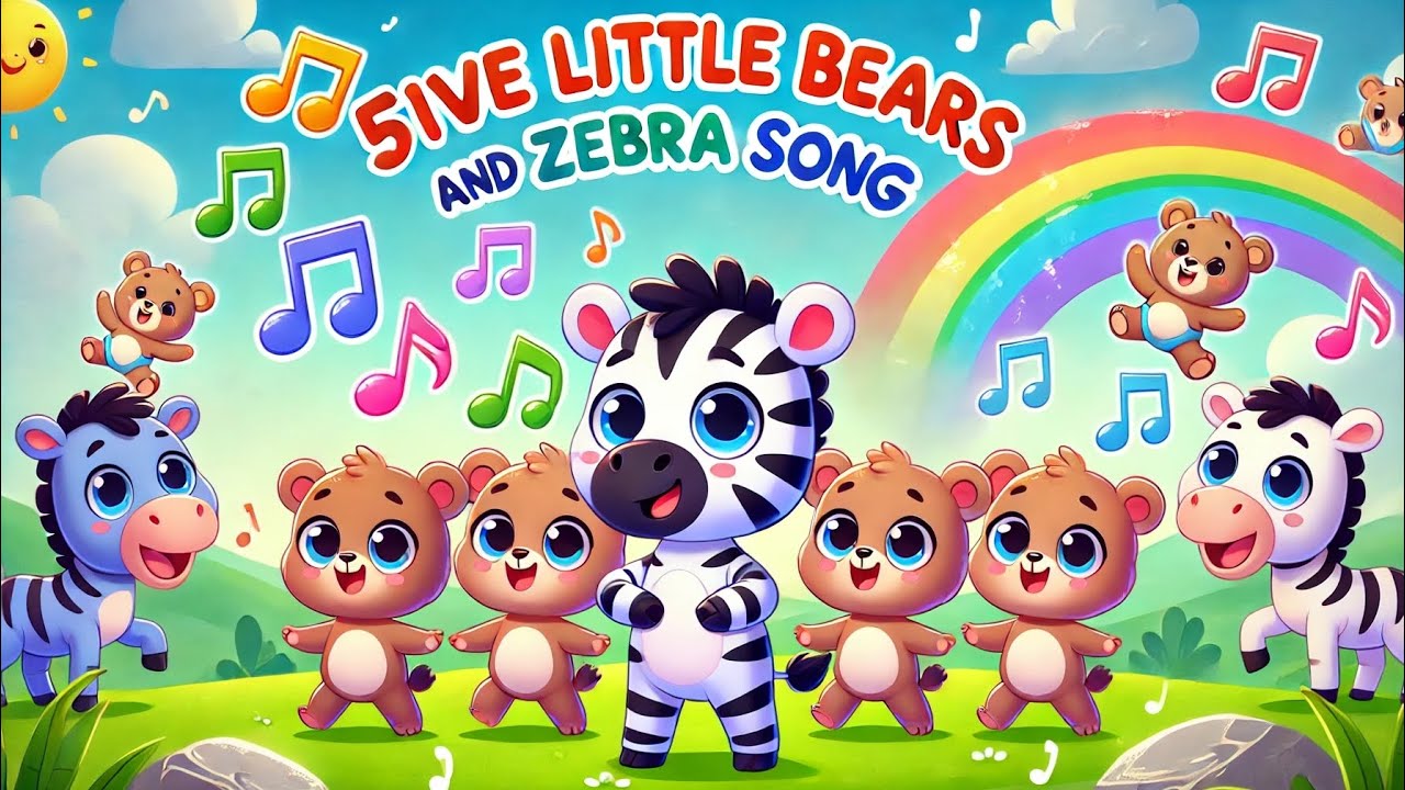 Five Little Bears & Zebras | Fun Counting Song for Kids! 🐻🦓🎶 - YouTube