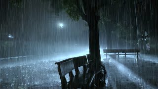 No More Insomnia With Heavy Rain Lightning Glare Thunderstorm Sounds Covering Quiet Town At Night