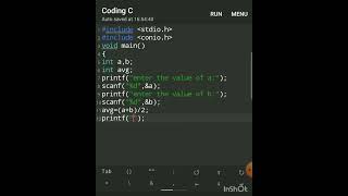 find average of 2 numbers by using c -language #computer #computerfundamental #computergk