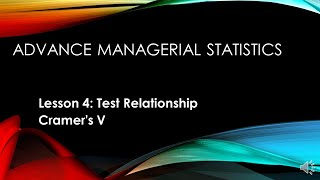 Test of Relationship  :  Cramer's V