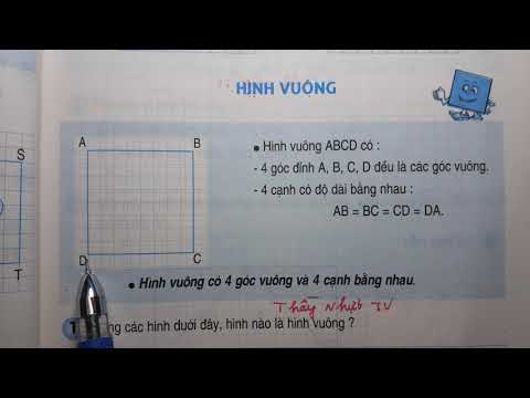 Video TOÁN LỚP 3 - SGK/ Trang 85 - HÌNH VUÔNG - Thầy Nhựt TV - youtube