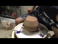 Trimming and carving a pot  handmade wheel thrown ceramics by eddyizm