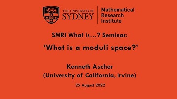 Kenneth Ascher: What is a moduli space?