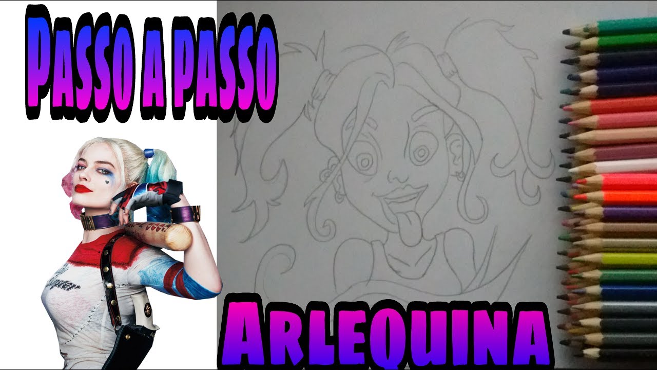 Como desenhar a Arlequina Kawaii- Passo a passo. - YouTube