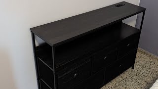 Unboxing and showing: Furologee Console Sofa Table with Power Outlet