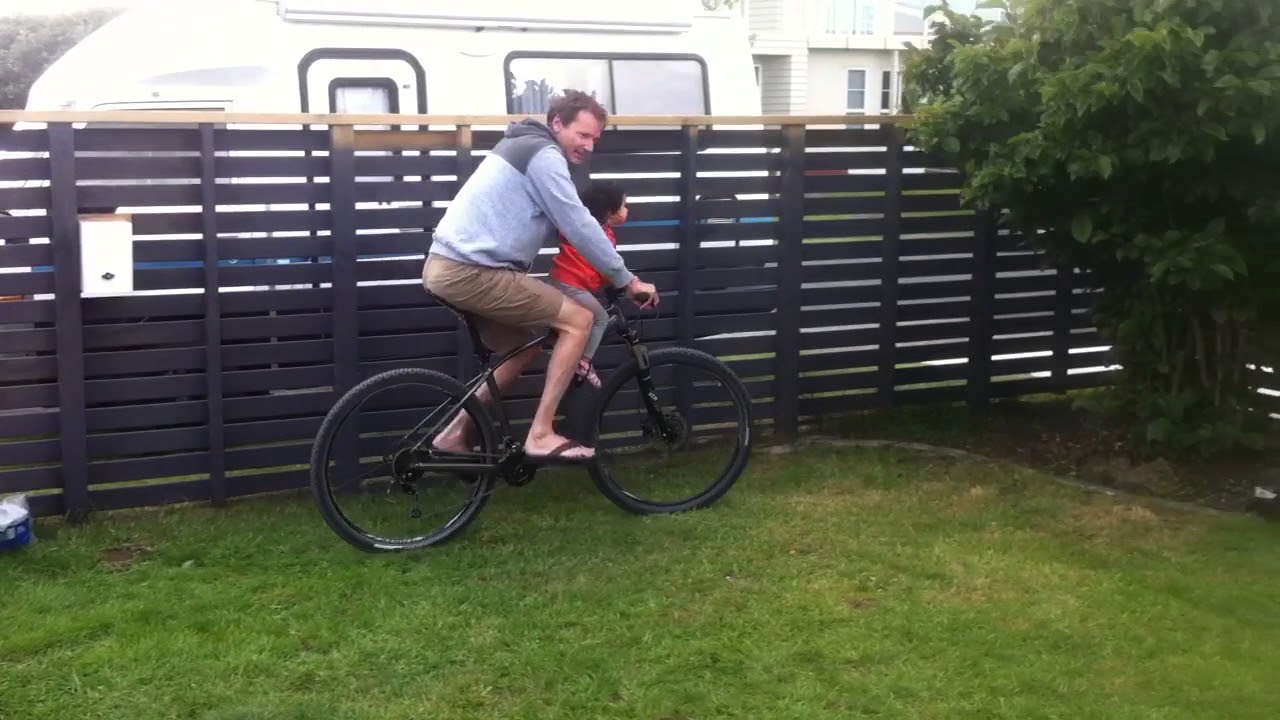 Miss Two on her first attempt on her Do Little Bike Seat YouTube