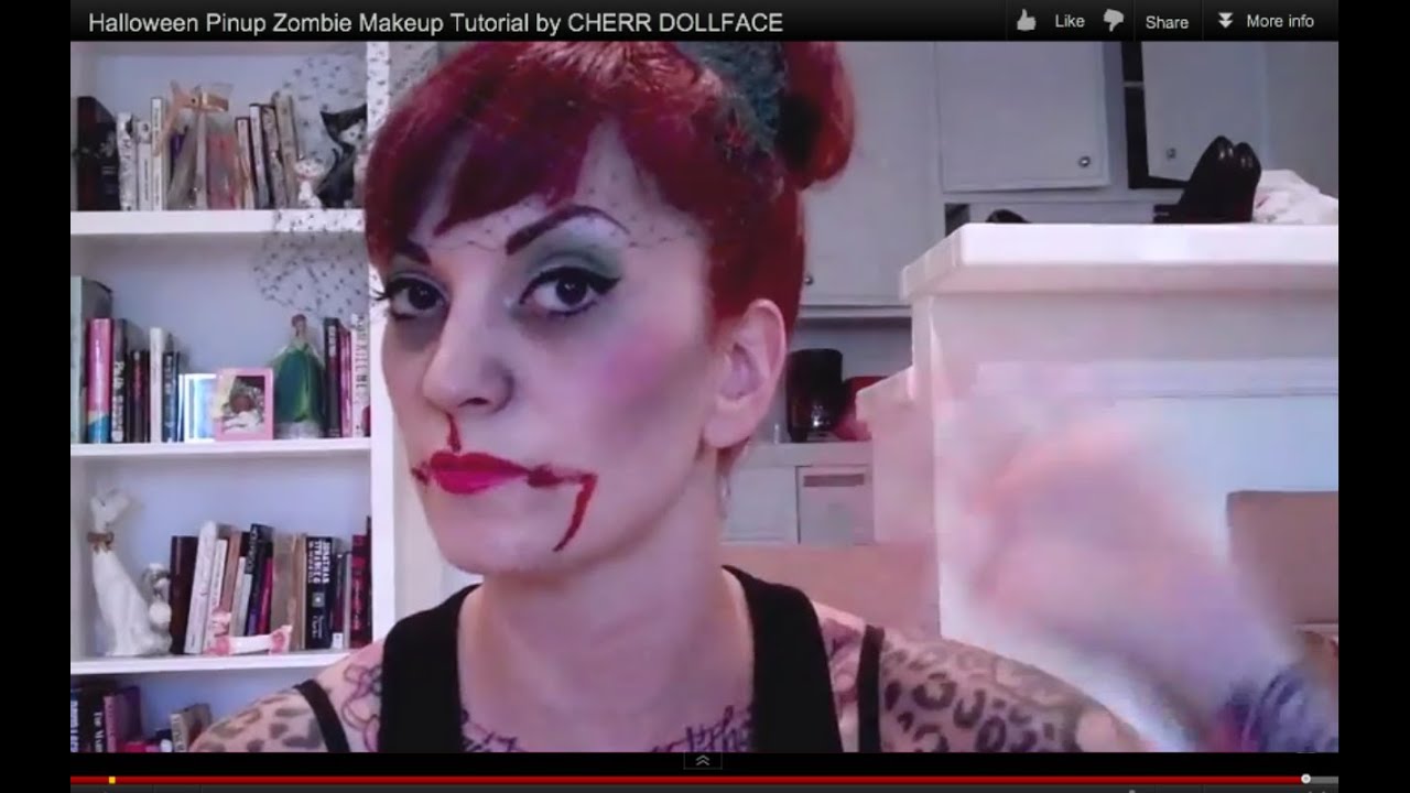 Halloween Pinup Zombie Makeup Tutorial By CHERRY DOLLFACE YouTube