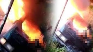 Video Detik-detik Wanita Tewas Terbakar Hidup-hidup di Dalam Mobil, Suami Sempat Selamatkan Diri