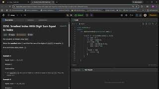 Leetcode 3550  Smallest Index With Digit Sum Equal To Index  Easy C Solution 