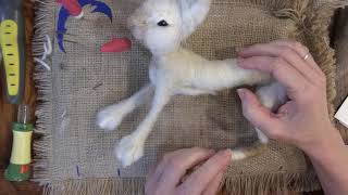 Needle Felted Snowshoe Hare Tutorial 3: Feet, Pelt, and Finishing